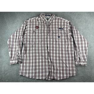 Texas A&M Columbia PFG Shirt Mens XL Vented Super Bonehead Fishing Aggies Plaid